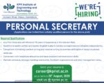 we are hiring personal sec