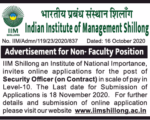 07 IIM Shillong Non Faculty Positions