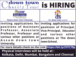 Assam Downtown University Wanted Professor & Other Faculty Positions ...