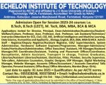 Teaching and Non- Teaching Jobs- Echelon Institute Of Technology, Faridabad