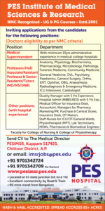 PES Institute of Medical Sciences & Research Wanted Medical ...