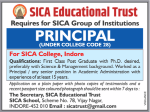 SICA College, Indore Wanted Principal | FacultyPlus
