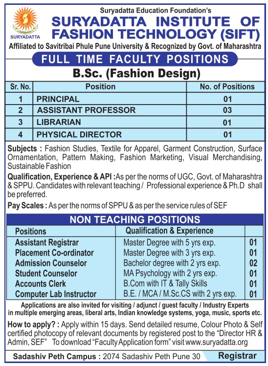 Suryadatta Fashion Institute | FacultyPlus