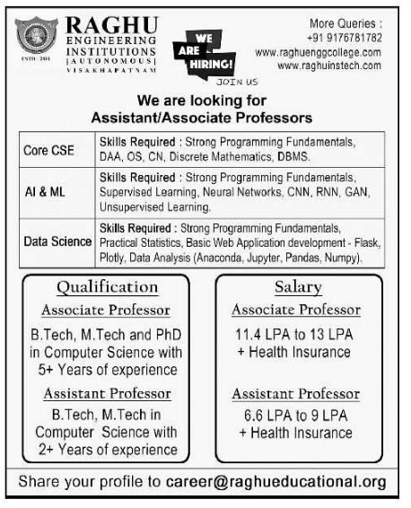 Assistant professor jobs in visakhapatnam engineering colleges 2014