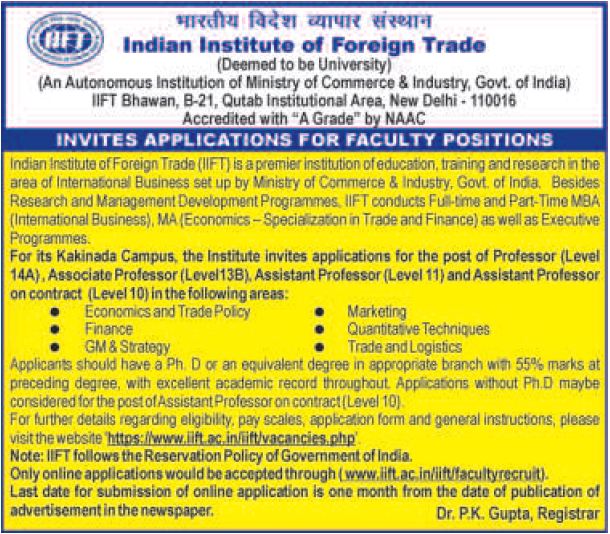 IIFT | FacultyPlus