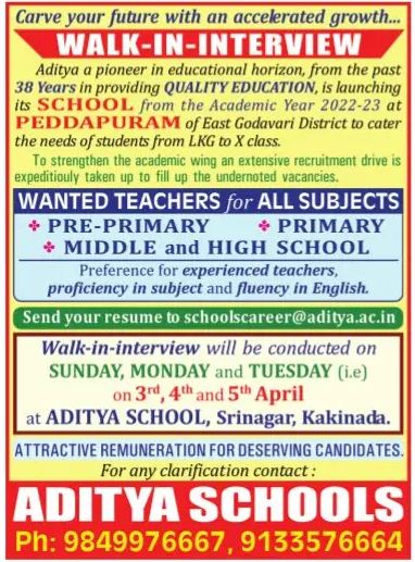 Aditya School | FacultyPlus