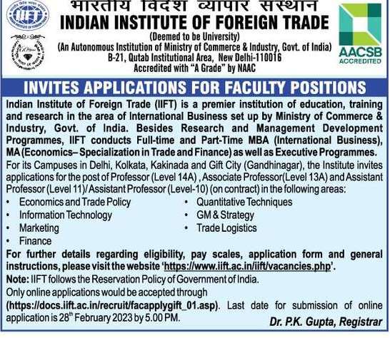IIFT | FacultyPlus