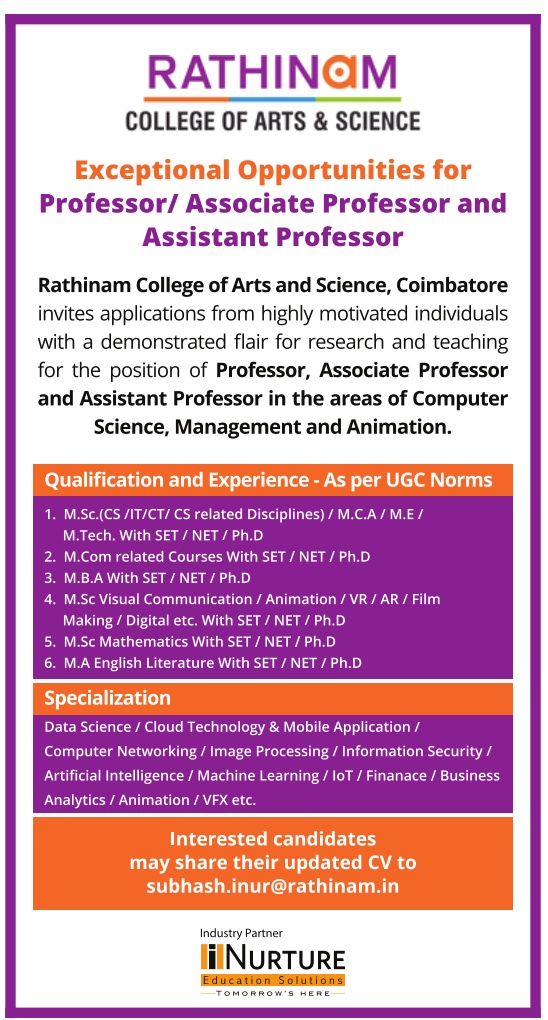 Rathinam College of Arts and Science FacultyPlus