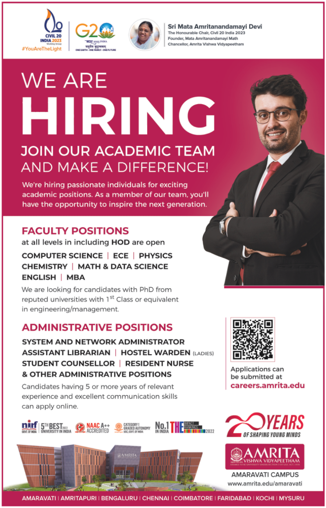 Faculty Jobs in Andhra Pradesh and Telangana- 15/03/2023 | FacultyPlus