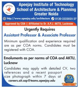 Apeejay Institute of Technology, Greater Noida Wanted Assistant ...