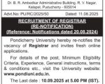 Pondichery University Registrar