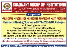 Bhagwant Group of Institutions, New Delhi Wanted Teaching Faculty