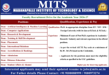 Madanapalle Institute of Technology & Science Wanted Dean
