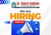 St. Claret College, Bengaluru Wanted Placement Officer
