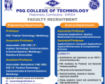 PSG College of Technology, Coimbatore Wanted Professor/Associate Professor/Assistant Professor