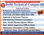 Delhi Technical Campus, Greater Noida Wanted Professor/ Associate Professor/ Assistant Professor