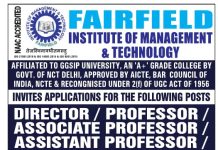 FAIRFIELD INSTITUTE OF MANAGEMENT & TECHNOLOGY, New Delhi Wanted Teaching and Non-Teaching faculty