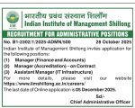 Faculty recruitment at Indian Institute of Management Shillong