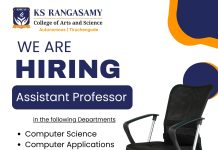 K.S. Rangasamy College of Arts and Science, Tiruchengode | Assistant Professor Jobs