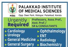 Faculty Recruitment at Palakkad Institute of Medical Sciences, Palakkad