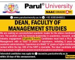 Parul University, Vadodara Wanted Dean