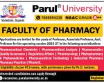 Parul University, Vadodara Wanted Professor, Associate Professor & Assistant Professor