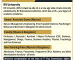 RV University, Bengaluru Wanted Teaching and Non-Teaching Faculty