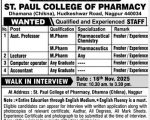 St Paul College of Pharmacy, Nagpur wanted Teaching Faculty