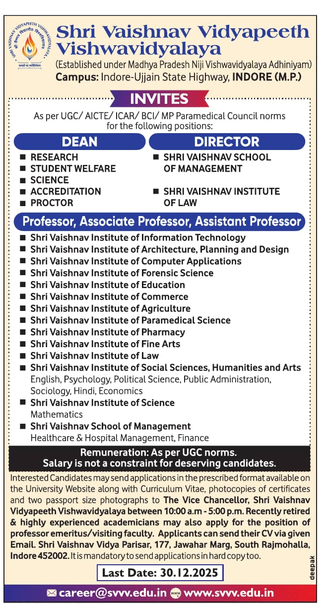 05 Shri Vaishnav Visyapeeth University | FacultyPlus