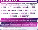 Vivekanandha College of Engineering for Women, Namakkal Wanted rofessor, Associate Professor & Assistant Professor