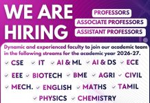 Vivekanandha College of Engineering for Women, Namakkal Wanted rofessor, Associate Professor & Assistant Professor