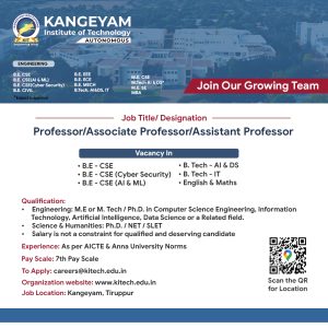 Kangeyam Institute of Technology (Autonomous) | Teaching and Non ...