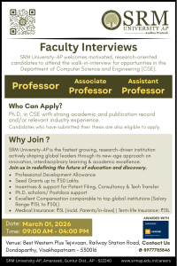 SRM University, Andhra Pradesh wanted Professor/Associate Professor ...