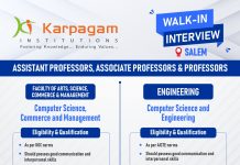 Karpagam Institutions, Coimbatore | Walk-in Interview (29.03.2026)