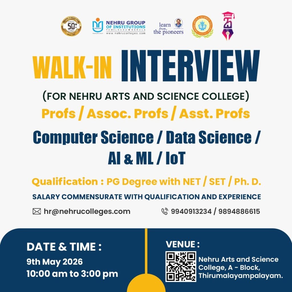 Nehru Group of Institutions (Arts and Science), Coimbatore Wanted ...