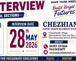 Chezhian School Walk-in interview
