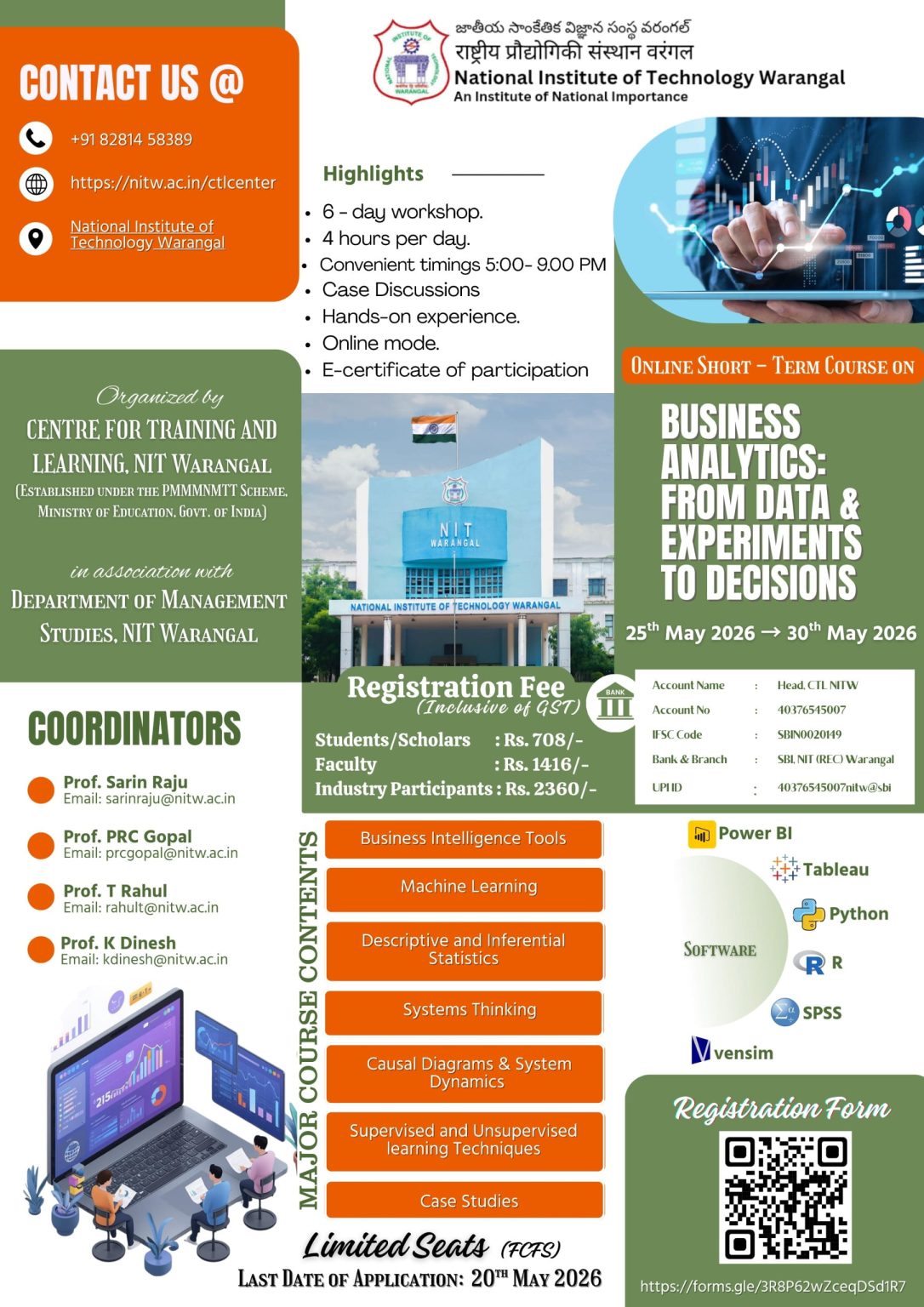 Online Short-Term Course at NIT, Warangal | FacultyPlus