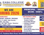 Faculty Recruitment & Walk-In Interview 2026 at EASA College of Engineering and Technology, Coimbatore