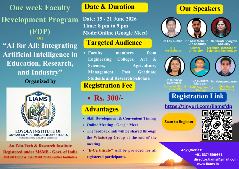 Online Faculty Development Program (FDP) b Loyola Institute of Advanced ...
