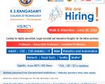 Faculty Recruitment 2026 – K.S.Rangasamy College of Technology (Autonomous), Tiruchengode, Namakkal