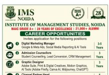 Digital Marketing Manager Jobs at IMS Noida, Gautam Buddha Nagar