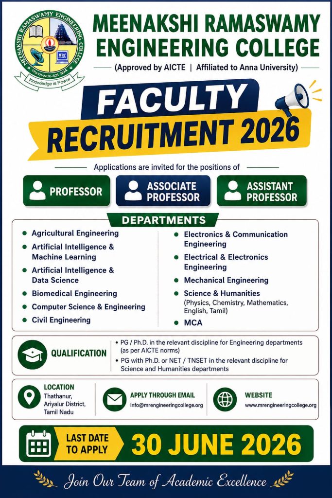 Assistant Professor at Meenakshi Ramaswamy Engineering College ...