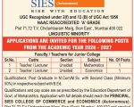 Teacher / Lecturer Recruitment at SIES College of Commerce and Economics, Mumbai