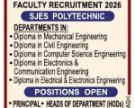 SJES Polytechnic Faculty Recruitment 2026, Bangalore