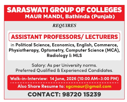 Assistant Professors Recruitment at Saraswati Group of Colleges ...