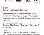 Dean Recruitment at Shoolini University, Solan – Faculty of Legal Sciences
