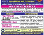 Professors Recruitment at Shridevi Institute of Engineering and Technology, Tumakuru