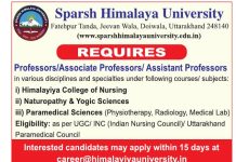 Faculty Recruitment at Sparsh Himalaya University, Dehradun