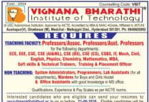 Faculty Recruitment at Vignana Bharathi Institute of Technology, Medchal-Malkajgiri