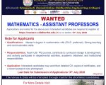 Mathematics Assistant Professor Recruitment at Siddhartha Academy of Higher Education, Vijayawada